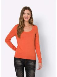 Heine Sweter w kolorze pomarańczowym rozmiar: 44. Pomarańczowe swetry Heine, bez wzorów, z bawełny, bez ramiączek. Za 78.99 zł.