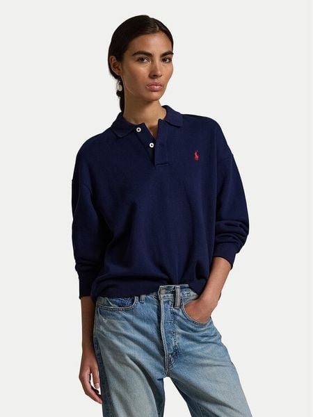 Polo Ralph Lauren Bluza 211947966007 Granatowy Relaxed Fit. Niebieskie bluzy Polo Ralph Lauren, xxl, bez wzorów, z bawełny, bez kaptura. Za 859.99 zł.