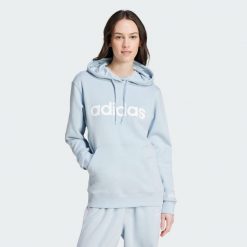 Bluza z kapturem Essentials Linear. Niebieskie bluzy Adidas, xs, bez wzorów, z kapturem. Za 279.00 zł.