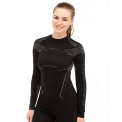 Bluza termoaktywna Damska Brubeck DRY. Czarne bielizna sportowa Brubeck, m, bez wzorów, z poliamidu, bez kaptura. Za 159.99 zł.