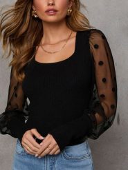 LA Angels Bluzka w kolorze czarnym rozmiar: L. Czarne bluzki LA Angels, l, bez wzorów, z tiulu, bez kołnierzyka, bez ramiączek. Za 126.99 zł.