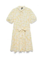 Vero Moda Sukienka w kolorze biało-żółtym rozmiar: L. Białe sukienki Vero Moda, l, bez wzorów, z bawełny, bez kołnierzyka, bez ramiączek, mini. Za 143.95 zł.