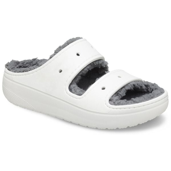 Japonki Crocs Classic Cozzzy Sandal. Białe klapki Crocs, bez wzorów, z materiału, bez obcasa. Za 202.99 zł.