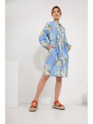 Josephine & Co Sukienka "Geike" w kolorze niebieskim rozmiar: 42. Niebieskie sukienki Josephine & Co, na co dzień, bez wzorów, z bawełny, bez kołnierzyka, bez ramiączek, midi, proste. Za 268.55 zł.