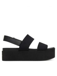 Calvin Klein Jeans Sandały Flatform Sandal Sling In YW0YW01788 Czarny. Czarne sandały Calvin Klein Jeans, bez wzorów, z jeansu, bez obcasa, na koturnie, bez zapięcia. Za 279.99 zł.