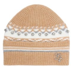 Czapka Liu Jo. Brązowe czapki Liu Jo, bez wzorów. Za 249.99 zł.