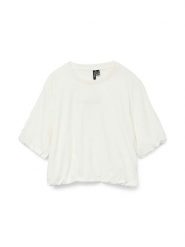 Vero Moda Koszulka w kolorze białym rozmiar: XS. Białe bluzki Vero Moda, xs, bez wzorów, z bawełny, bez kołnierzyka, bez ramiączek. Za 53.04 zł.