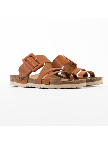 Sunbay Klapki "Laredo" w kolorze jasnobrązowym rozmiar: 37. Brązowe klapki Sunbay, bez wzorów, z otwartym noskiem, bez obcasa. Za 179.95 zł.