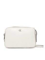 Calvin Klein Torebka Ck Camera Bag LV04F3173G Biały. Białe listonoszki Calvin Klein, bez wzorów, ze skóry, bez dodatków. Za 429.99 zł.