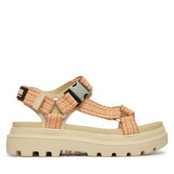 Sandały Palladium. Brązowe sandały Palladium, bez wzorów, bez obcasa, na płaskiej podeszwie, bez zapięcia. Za 399.99 zł.