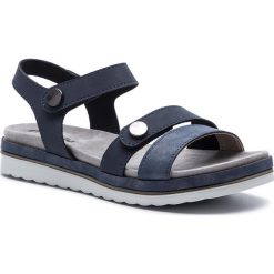 Sandały INBLU - SA13GW56 Navy. Niebieskie sandały Inblu, bez wzorów, z materiału, bez obcasa, bez zapięcia. Za 99.99 zł.