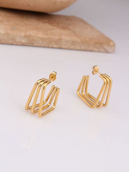 Charlize Pozłacane kolczyki-wkrętki rozmiar: onesize. Żółte kolczyki Charlize, pozłacane. Za 52.05 zł.