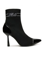 KARL LAGERFELD Botki Pandara KL31357 Czarny. Czarne botki KARL LAGERFELD, bez wzorów, z materiału, bez obcasa, na szpilce, bez zapięcia. Za 1,039.00 zł.
