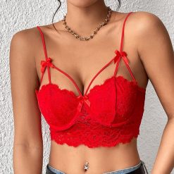 Biustonosz koronkowy bez fiszbin z kokardkami Hayriye. Czarne biustonosze Intica, bez wzorów, z koronki. Za 89.00 zł.