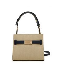 Tommy Hilfiger Torebka Th Heritage Mini AW0AW17381 Beżowy. Brązowe torebki klasyczne TOMMY HILFIGER, bez wzorów, z materiału, bez dodatków. Za 629.99 zł.