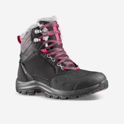 Buty turystyczne damskie Quechua SH500 mountain Mid wodoodporne. Czarne trekkingi QUECHUA, trekkingowe. W wyprzedaży za 219.99 zł.