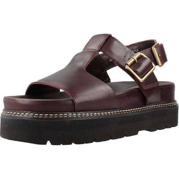 Sandały CLARKS ORIANNA SKY Bordeaux. Czerwone sandały Clarks, bez wzorów, ze skóry, bez obcasa, bez zapięcia. Za 432.99 zł.