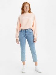 Levi´s Dżinsy "501® Crop" - Slim flit - w kolorze błękitnym rozmiar: W29/L28. Niebieskie jeansy l, z aplikacjami, z podwyższonym stanem. Za 154.07 zł.
