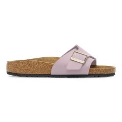 Birkenstock Catalina BF Faded Purple Klapki damskie. Fioletowe klapki Birkenstock, bez wzorów, z materiału, bez obcasa. Za 269.99 zł.