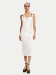 Versace Jeans Couture Sukienka jeansowa 78HAO951 Biały Slim Fit. Białe sukienki Versace Jeans Couture, bez wzorów, z bawełny, bez kołnierzyka, bez ramiączek. Za 1,019.00 zł.