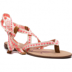 Sandały PEPE JEANS - Munch West PLS90340 Neon Coral 143. Brązowe sandały Pepe Jeans, bez wzorów, z jeansu, bez obcasa, bez zapięcia. W wyprzedaży za 129.00 zł.