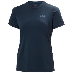 Koszulka damska Helly Hansen Lifa Active Solen. Niebieskie bluzki Helly Hansen, bez wzorów, bez kołnierzyka, bez ramiączek. Za 290.50 zł.