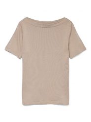 Vero Moda Koszulka w kolorze beżowym rozmiar: S. Brązowe bluzki Vero Moda, s, bez wzorów, bez kołnierzyka, bez ramiączek. Za 61.89 zł.