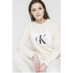 Calvin Klein Jeans - Bluza. Szare bluzy Calvin Klein Jeans, l, z aplikacjami, z bawełny, bez kaptura. W wyprzedaży za 319.90 zł.
