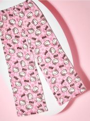 Spodnie polarowe od piżamy Hello Kitty - różowy. Czerwone piżamy Sinsay, bez wzorów, z polaru, bez ramiączek. Za 29.99 zł.