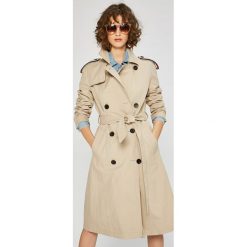 Tommy Jeans - Płaszcz. Szare płaszcze Tommy Jeans, l, w paski, z bawełny. W wyprzedaży za 699.90 zł.