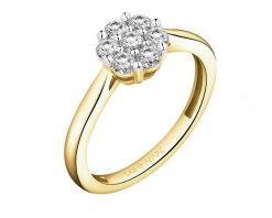 Pierścionek z żółtego złota z brylantami laboratoryjnymi - 0,35 ct - próba 585. Żółte pierścionki Apart, z brylantem, złote. Za 3,390.00 zł.