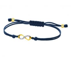 Bransoletka z elementami z żółtego złota i diamentem - nieskończoność - 0,004 ct - próba 375. Żółte bransoletki Apart, z diamentem, złote. Za 559.00 zł.