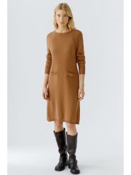 Oui Dzianinowa sukienka w kolorze karmelowym rozmiar: 42. Brązowe sukienki Oui, na co dzień, bez wzorów, z dzianiny, bez kołnierzyka, bez ramiączek, midi, proste. Za 434.85 zł.