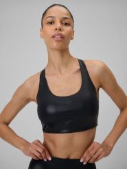 4F Biustonosz do jogi z niskim wsparciem damski - czarny XS. Czarne bielizna sportowa 4f, l, bez wzorów, z gumy. Za 129.99 zł.
