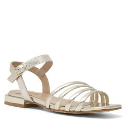 Sandały Badura. Żółte sandały Badura, bez wzorów, bez obcasa, na płaskiej podeszwie, bez zapięcia. Za 269.99 zł.