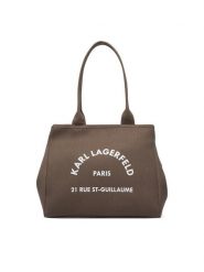KARL LAGERFELD Torebka B1W50010 Brązowy. Brązowe shopper KARL LAGERFELD, bez wzorów, z materiału, bez dodatków. Za 549.99 zł.