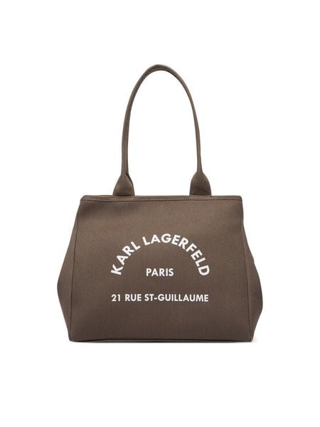 KARL LAGERFELD Torebka B1W50010 Brązowy. Brązowe shopper KARL LAGERFELD, bez wzorów, z materiału, bez dodatków. Za 549.99 zł.