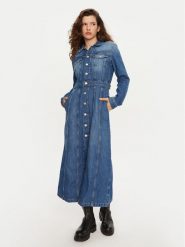 Tommy Jeans Sukienka jeansowa DW0DW19738 Niebieski Regular Fit. Niebieskie sukienki Tommy Jeans, xs, bez wzorów, z bawełny, bez kołnierzyka, bez ramiączek. Za 699.99 zł.