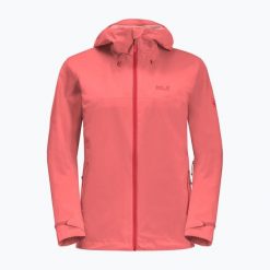 Kurtka hardshell damska Jack Wolfskin Highest Peak 2.5L. Brązowe kurtki sportowe Jack Wolfskin, l, bez wzorów, z hardshellu, bez kaptura, trekkingowe. Za 269.99 zł.
