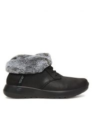 Skechers Botki On-The-Go Joy 144803/BKGY Czarny. Czarne botki Skechers, bez wzorów, z materiału, bez obcasa, na płaskiej podeszwie, bez zapięcia. Za 319.99 zł.