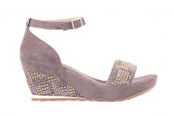 Sandały Bayla-131 2701 Grigio, Szary, Skóra naturalna - 40. Szare sandały Bayla, bez wzorów, z materiału, bez obcasa, na koturnie, bez zapięcia. W wyprzedaży za 89.10 zł.