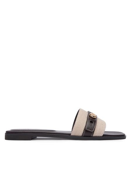 Tory Burch Klapki Romy Slide 183307 Brązowy. Brązowe klapki Tory Burch, bez wzorów, ze skóry, bez obcasa. Za 985.99 zł.