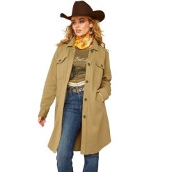 Damski płaszcz jeździecki Ariat Vagabond Duster. Zielone płaszcze Ariat, l, bez wzorów, z tkaniny, bez kaptura. Za 476.00 zł.