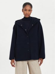 Weekend Max Mara Płaszcz wełniany Gennaio 2425086021 Granatowy Regular Fit. Niebieskie płaszcze Weekend Max Mara, na zimę, bez wzorów, z wełny, bez kaptura. Za 2,599.00 zł.