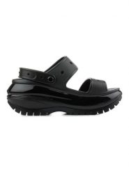 Crocs Sandały "Mega Crush" w kolorze czarnym na koturnie rozmiar: 42/43. Czarne sandały Crocs, bez wzorów, z otwartym noskiem, bez obcasa, na koturnie, bez zapięcia. Za 196.88 zł.
