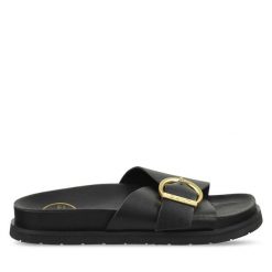 Klapki Gant. Czarne klapki GANT, bez wzorów, bez obcasa. Za 369.99 zł.