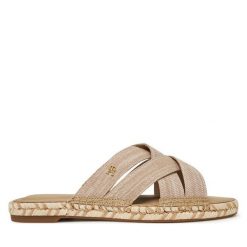 Espadryle Tommy Hilfiger. Brązowe espadryle TOMMY HILFIGER, bez wzorów, bez obcasa, bez zapięcia. Za 249.99 zł.