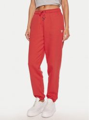Guess Jeans Spodnie dresowe W4YB33 KC811 Czerwony Regular Fit. Czerwone spodnie dresowe Guess Jeans, l, z aplikacjami, z bawełny. Za 159.99 zł.