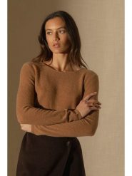 Perfect Cashmere Kaszmirowy sweter "Oprah" w kolorze karmelowym rozmiar: XL. Brązowe swetry Perfect Cashmere, xl, bez wzorów, z kaszmiru, bez ramiączek. Za 354.94 zł.
