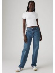 Levi's Dżinsy - Comfort fit - w kolorze granatowym rozmiar: W24. Niebieskie jeansy Levi's®, s, z aplikacjami, z podwyższonym stanem. Za 222.41 zł.